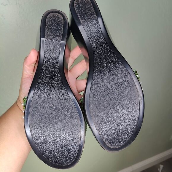 Connie Bling Green Y2K Platform Sandals - Picture 9 of 12